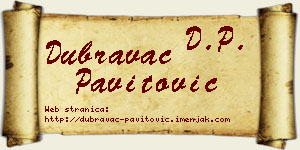 Dubravac Pavitović vizit kartica